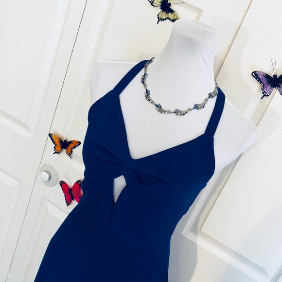 Sexy Blue Strappy Mini Dress - Picture 3 of 9